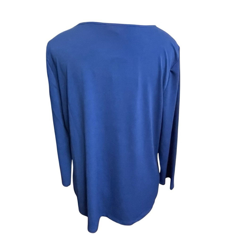 By design Chic Royal Blue Long Sleeve Women's Top - Picture 3 of 4